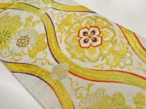 立涌に華文・菊唐草模様織出し袋帯